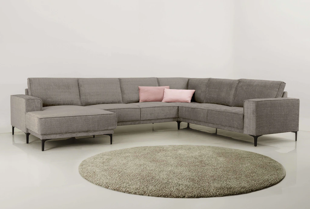 Places of Style Wohnlandschaft "XXL Sofa Oland, Struktur, Flachgewebe, Luxu günstig online kaufen