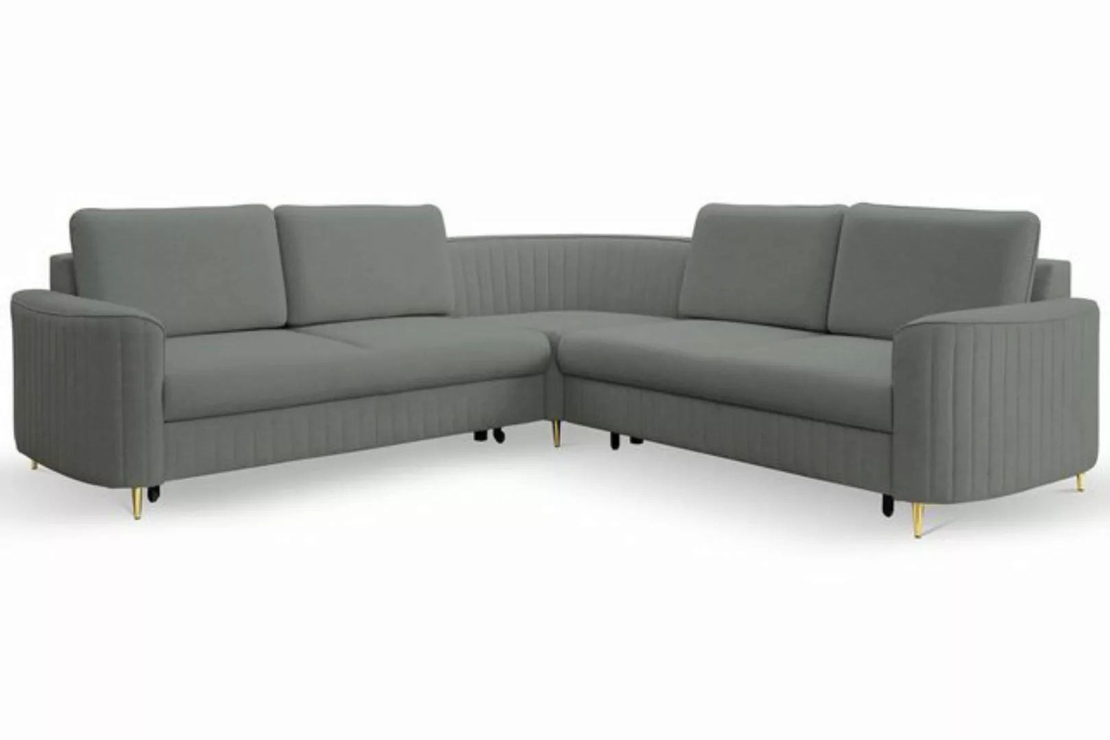 Compleo Ecksofa L-form mit Schlaffunktion, Glamour Wohnzimmer GLAMS günstig online kaufen