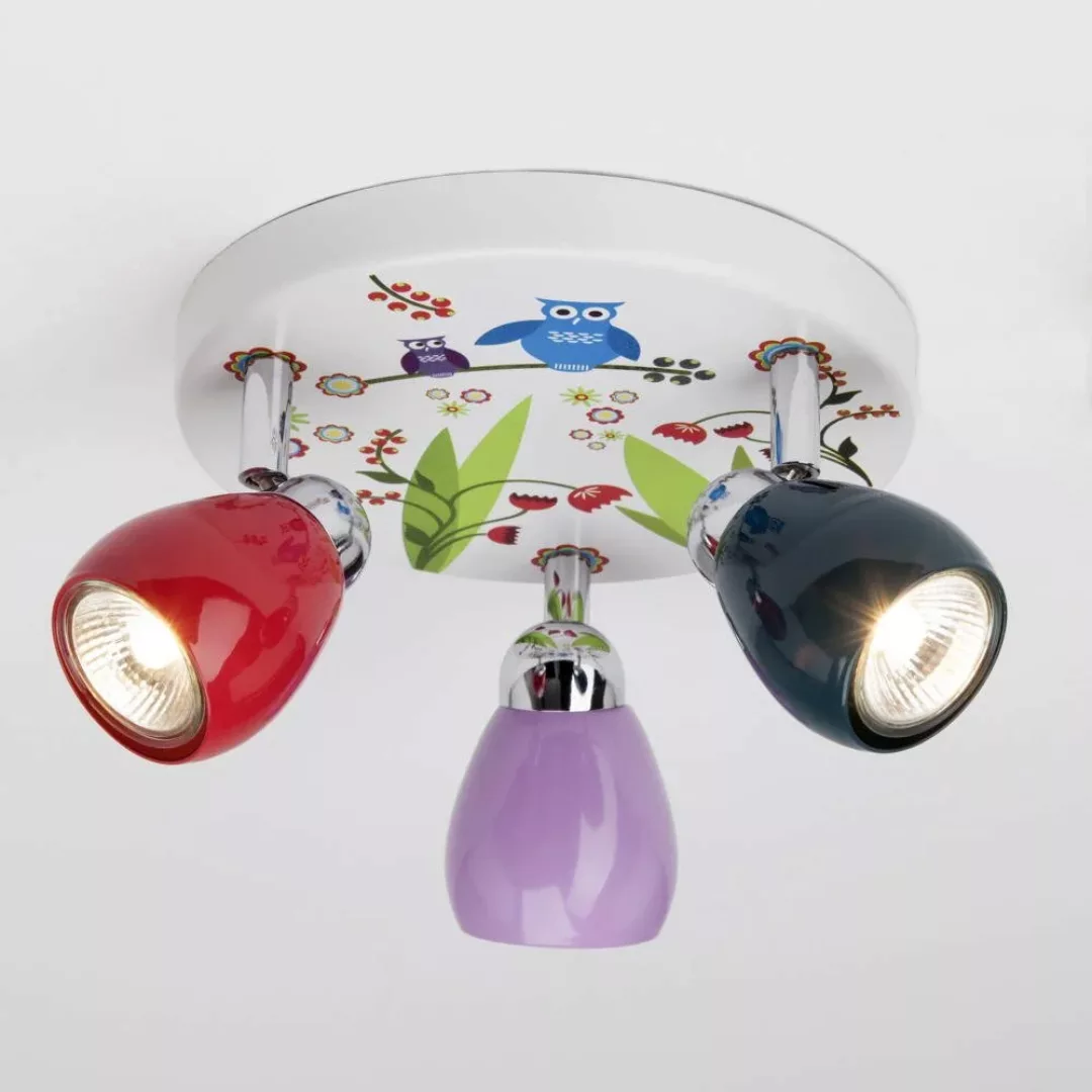 LED Deckenleuchte Birds in Mehrfarbig 3x 3W 900lm GU10 3-flammig günstig online kaufen