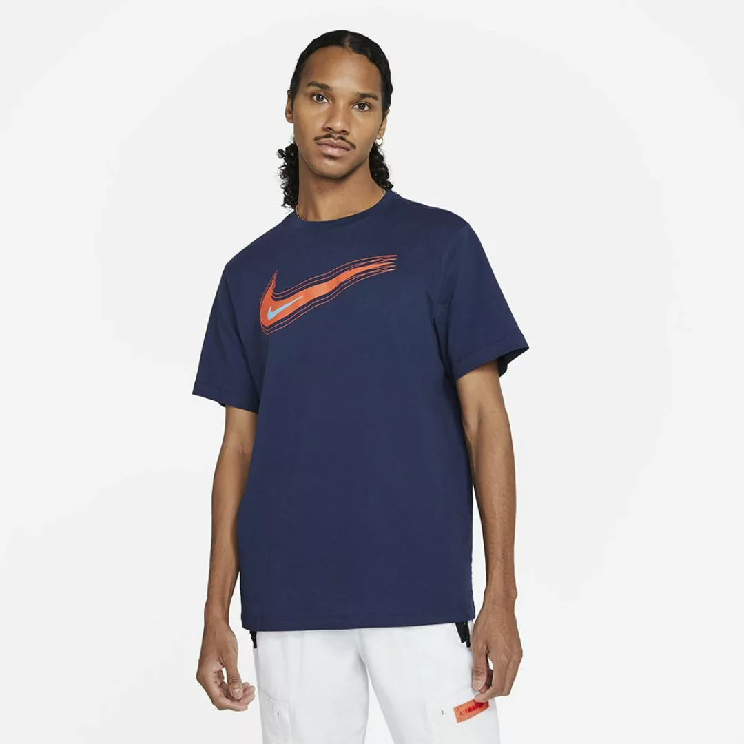 Nike Sportswear Swoosh 12 Month Kurzarm T-shirt S Midnight Navy / Turf Oran günstig online kaufen