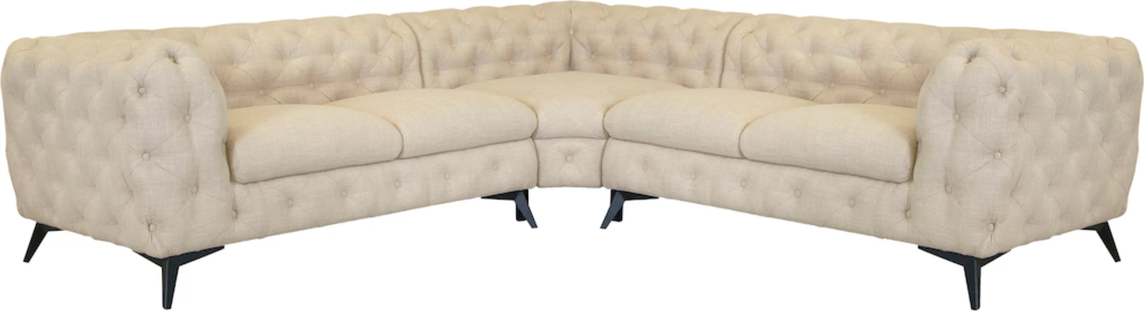 Leonique Chesterfield-Sofa "Glynis L-Form", aufwändige Knopfheftung, modern günstig online kaufen