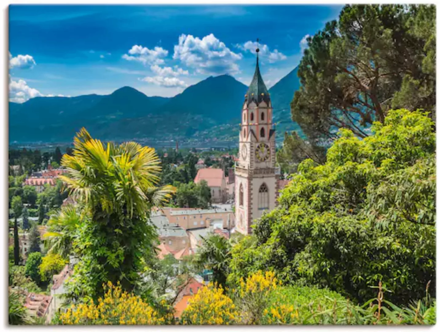 Artland Leinwandbild »Meran Idyllischer Blick über die Stadt«, Europa, (1 S günstig online kaufen