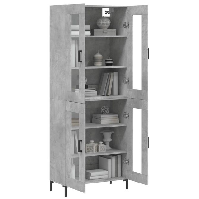 vidaXL Vitrine Highboard Betongrau 69,5x34x180 cm Spanplatte Glas Vitrine günstig online kaufen