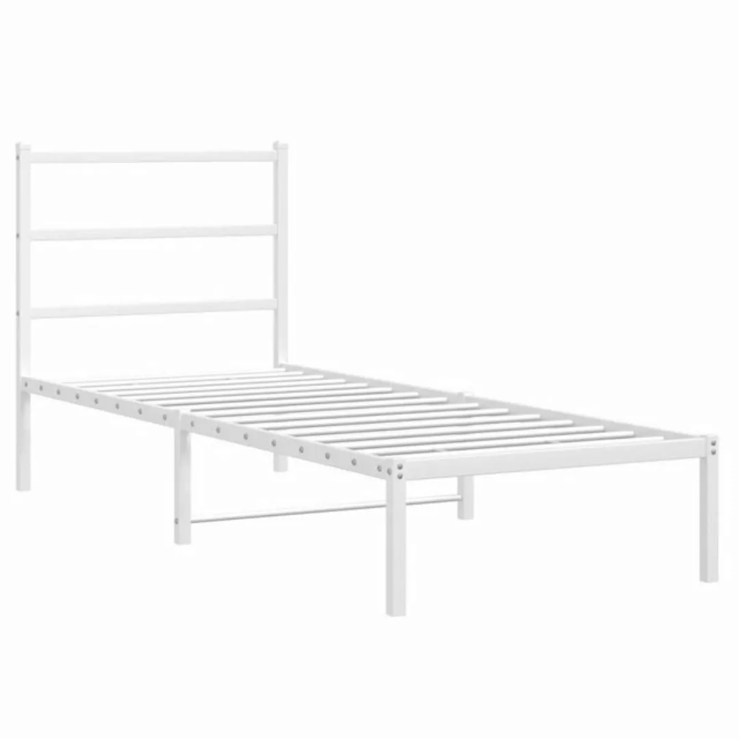 furnicato Bettgestell mit Kopfteil Metall Weiß 80x200 cm (1-tlg) günstig online kaufen