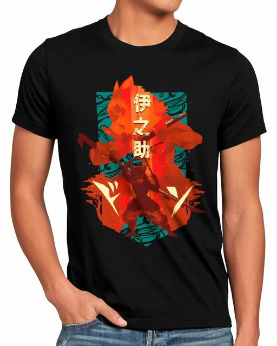 style3 T-Shirt Boar Inosuke demon slayer anime japan manga cosplay günstig online kaufen