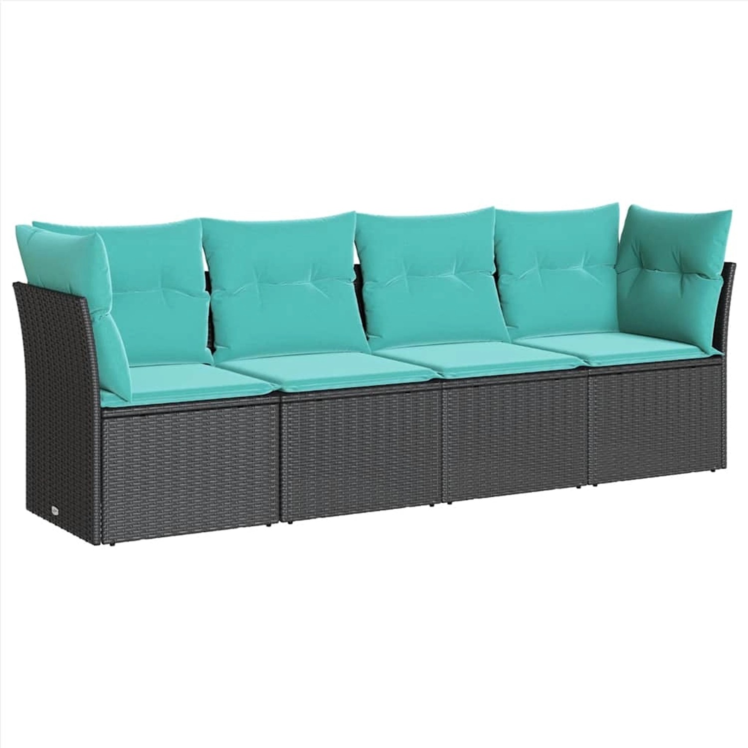 vidaXL 4-Tlg Garten-Sofagarnitur mit Kissen Schwarz Poly Rattan 3217227 günstig online kaufen