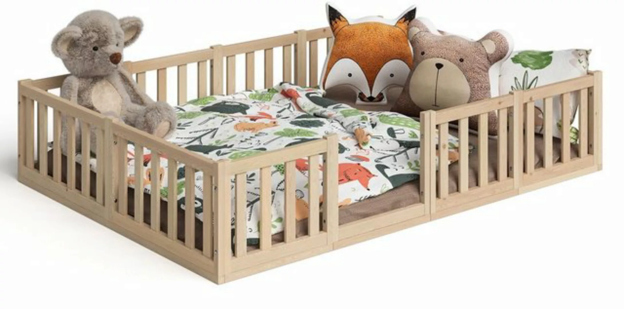 Bellabino Kinderbett Tapi (140x200, natur), aus Kiefer Massivholz, in versc günstig online kaufen