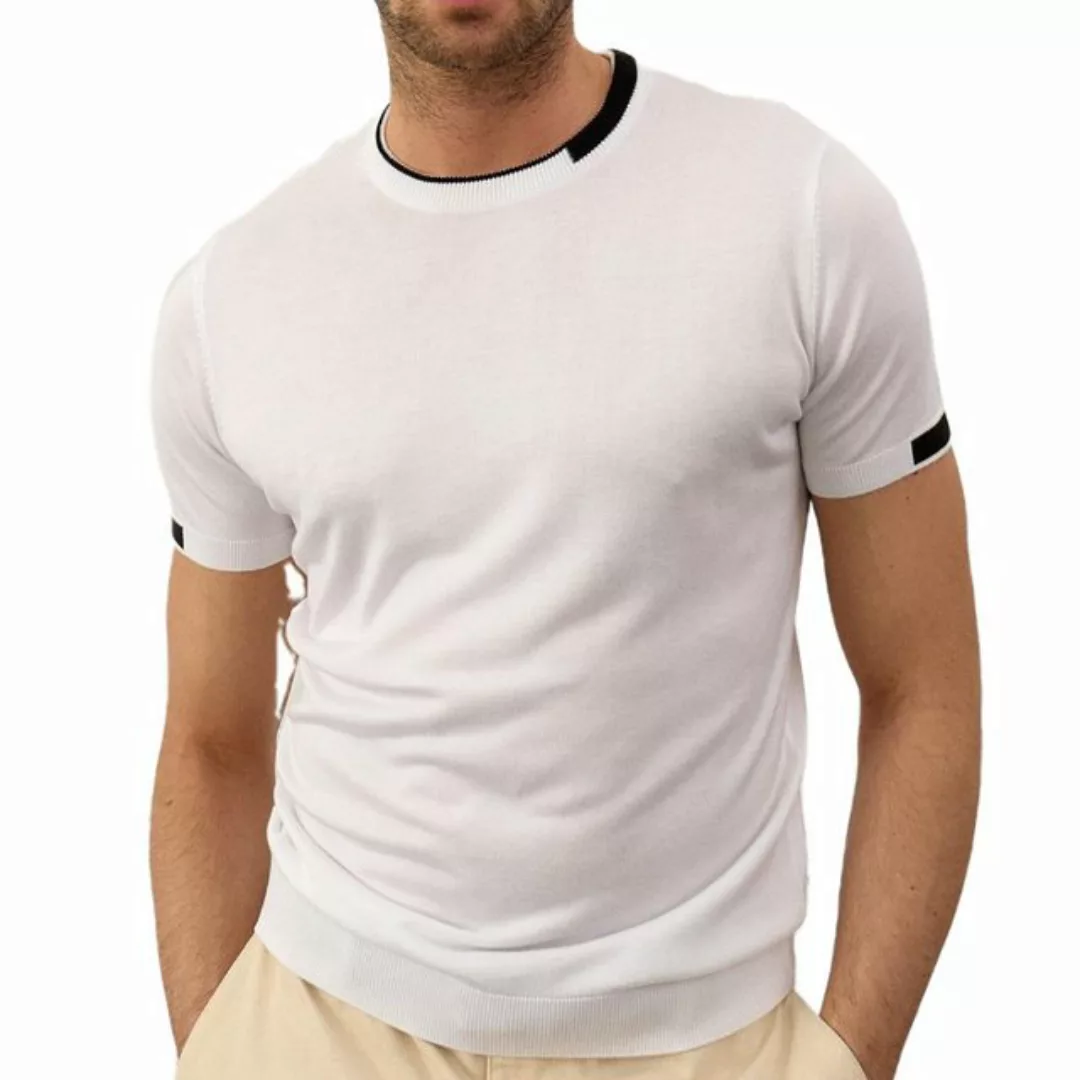 danger Poloshirt Herren Strick-T-Shirt – Rundhals, Schmale Passform, Modisc günstig online kaufen