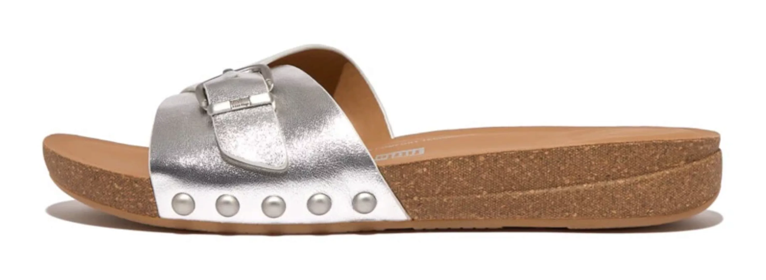 Fitflop Pantolette "IQUSHION ADJUSTABLE BUCKLE METALLIC-LEATHER SLIDES", Ke günstig online kaufen