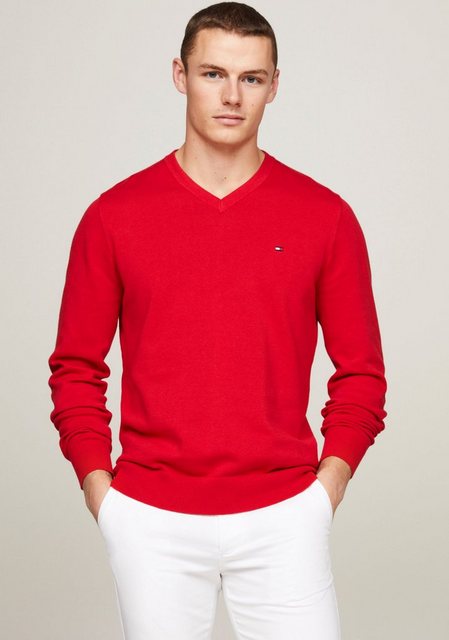 Tommy Hilfiger V-Ausschnitt-Pullover CLASSIC COTTON V NECK günstig online kaufen