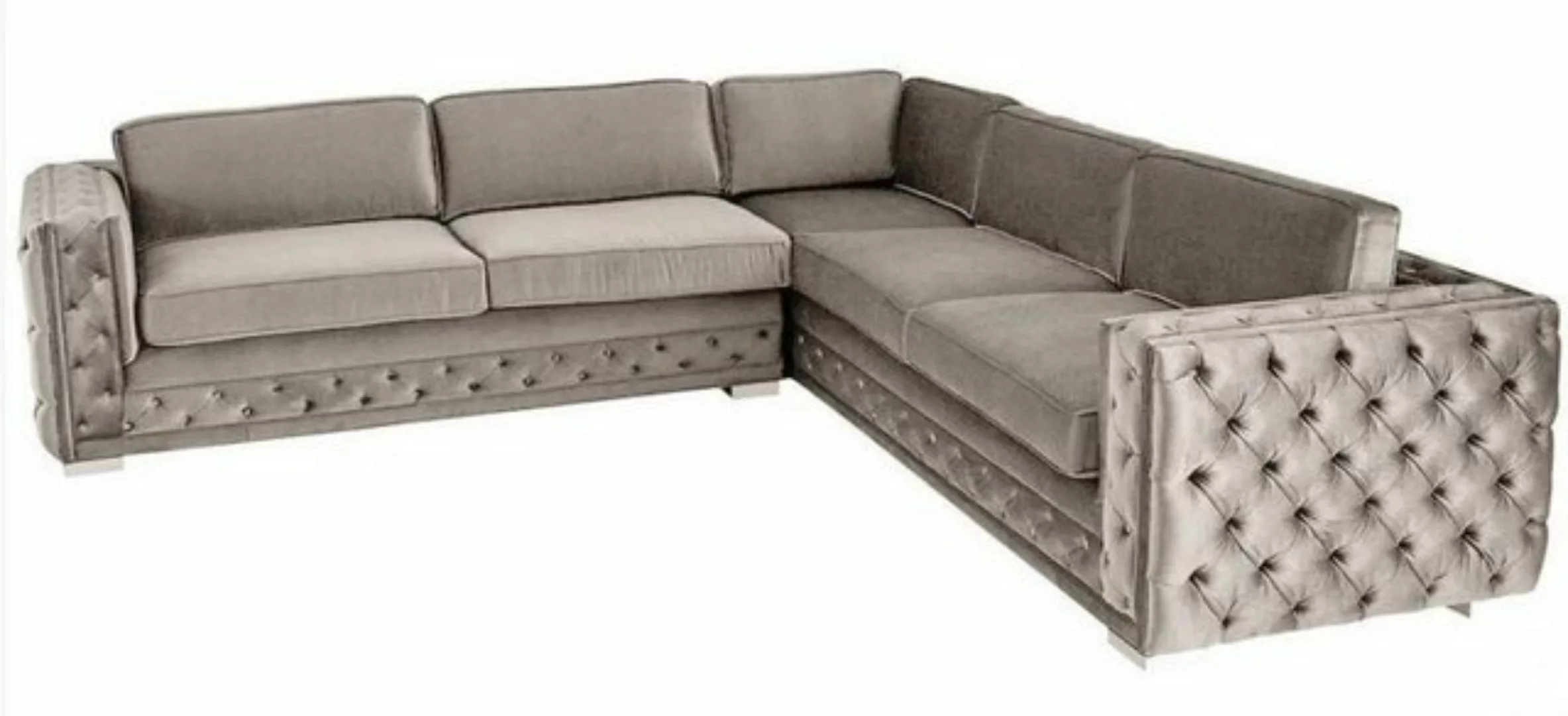 Xlmoebel Ecksofa Wohnlandschaft in Taupe mit Samtbezug und modernem Design günstig online kaufen