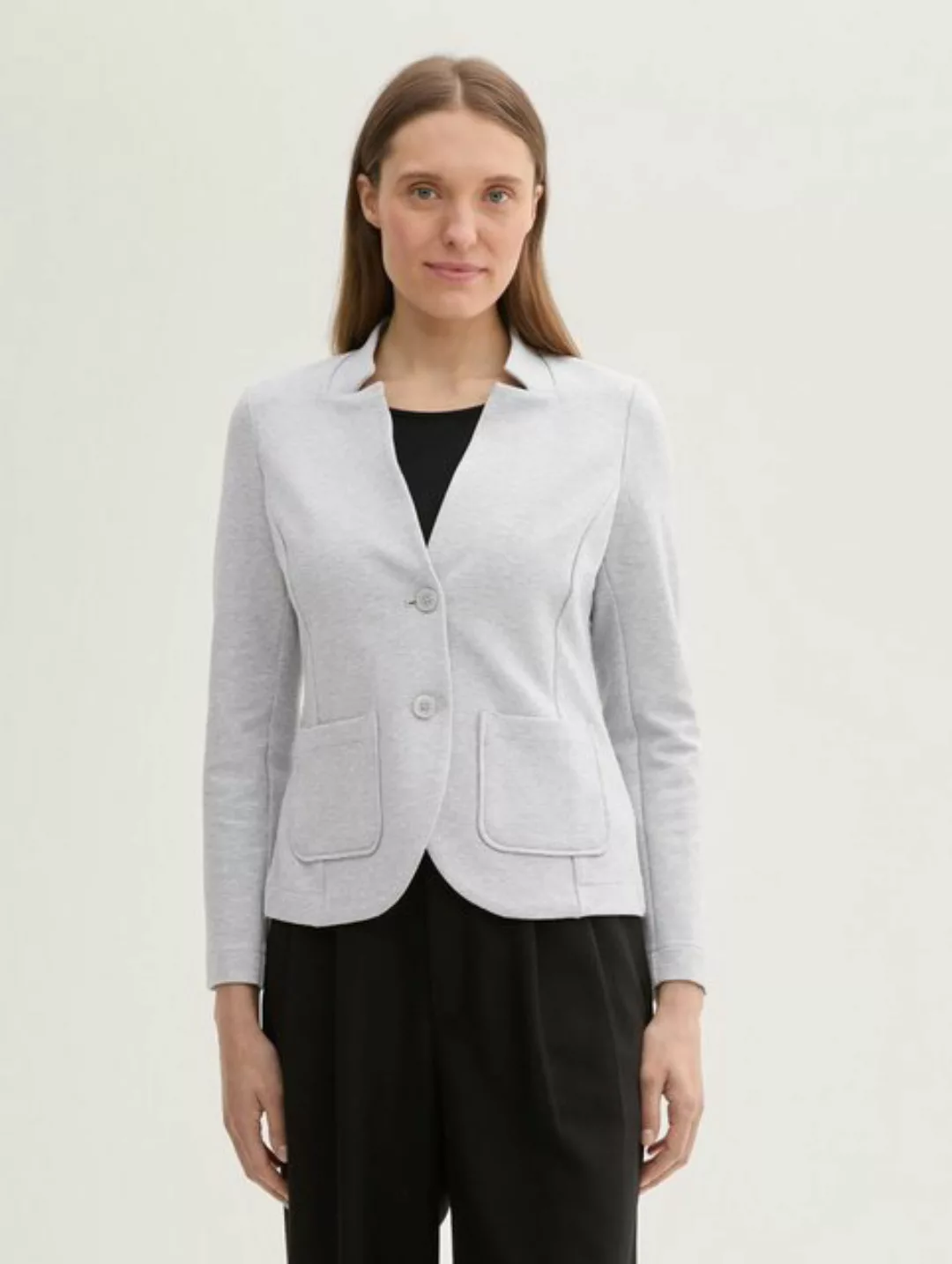 TOM TAILOR Sweatblazer Ottoman mit aufgesetzten Taschen und Struktur günstig online kaufen