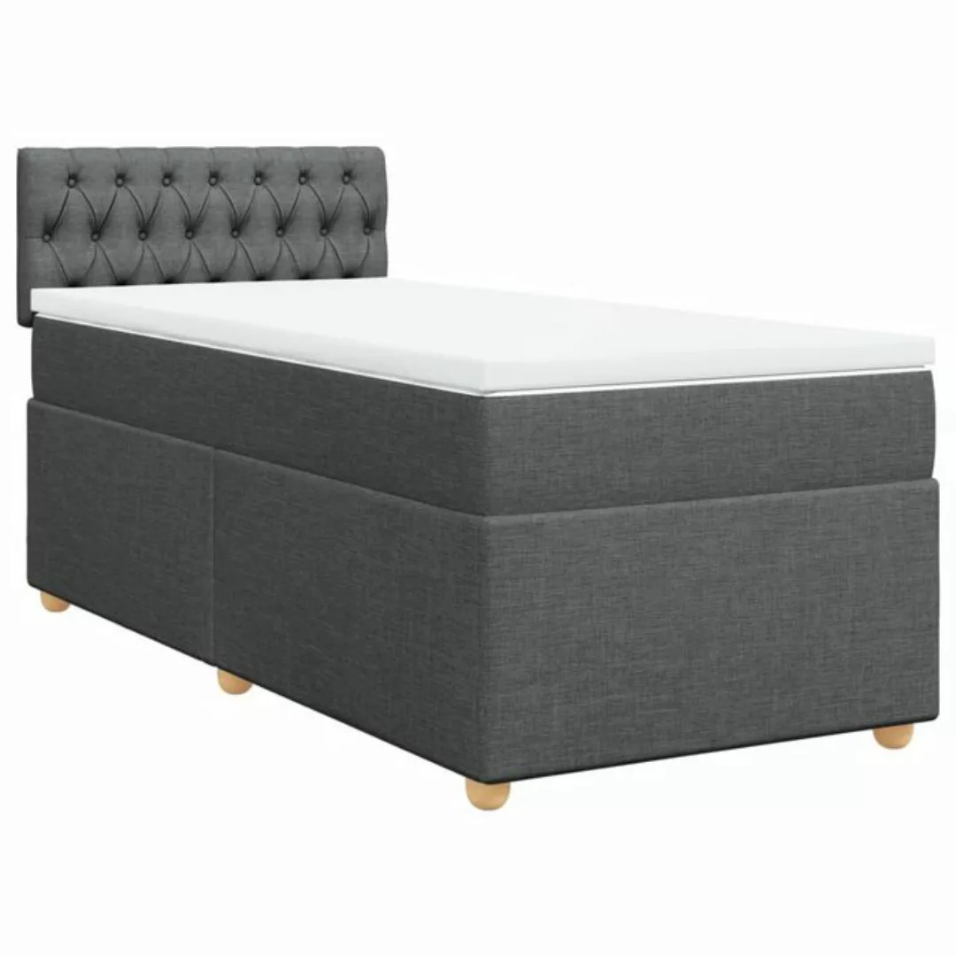 vidaXL Bett Boxspringbett mit Matratze Dunkelgrau Stoff günstig online kaufen