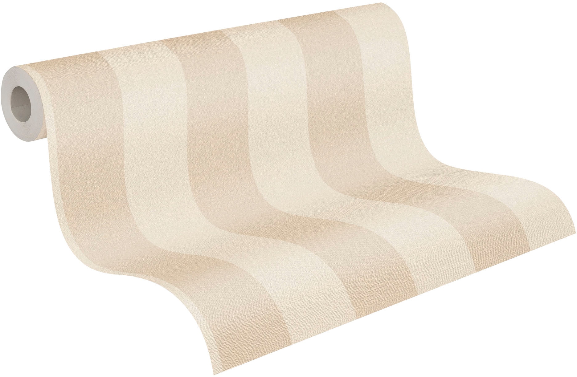 Vliestapete D'eco Wohngesund PVC phthalatfrei Streifen Beige FSC® günstig online kaufen