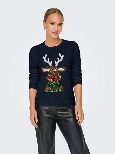 ONLY Weihnachtspullover "ONLXMAS LS O-NECK MIX DETAIL BOX KNT" günstig online kaufen