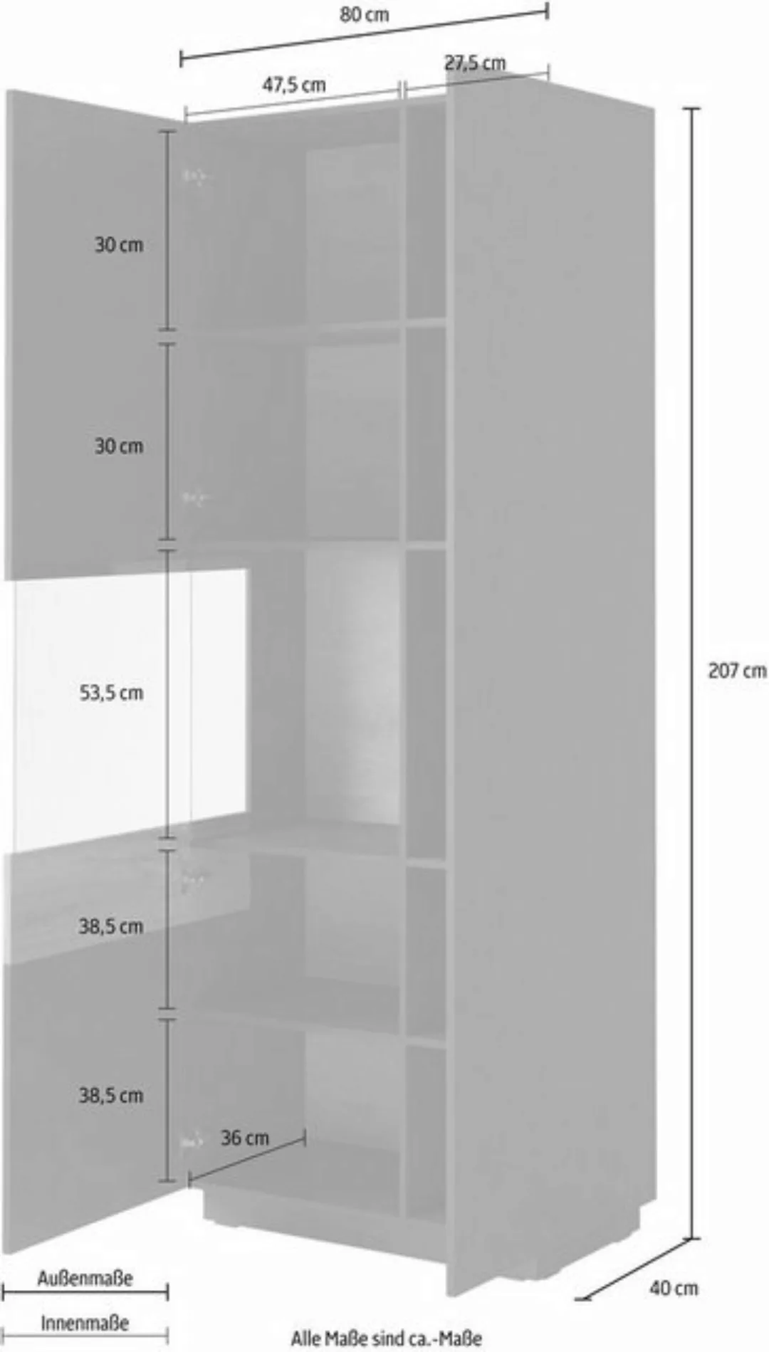 INOSIGN Vitrine "SILKE", Höhe 207 cm günstig online kaufen