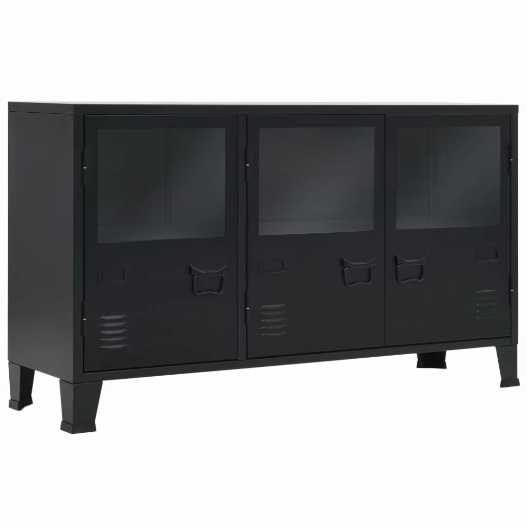 Sideboard Metall Industrie-stil 120×35×70 Cm Schwarz günstig online kaufen