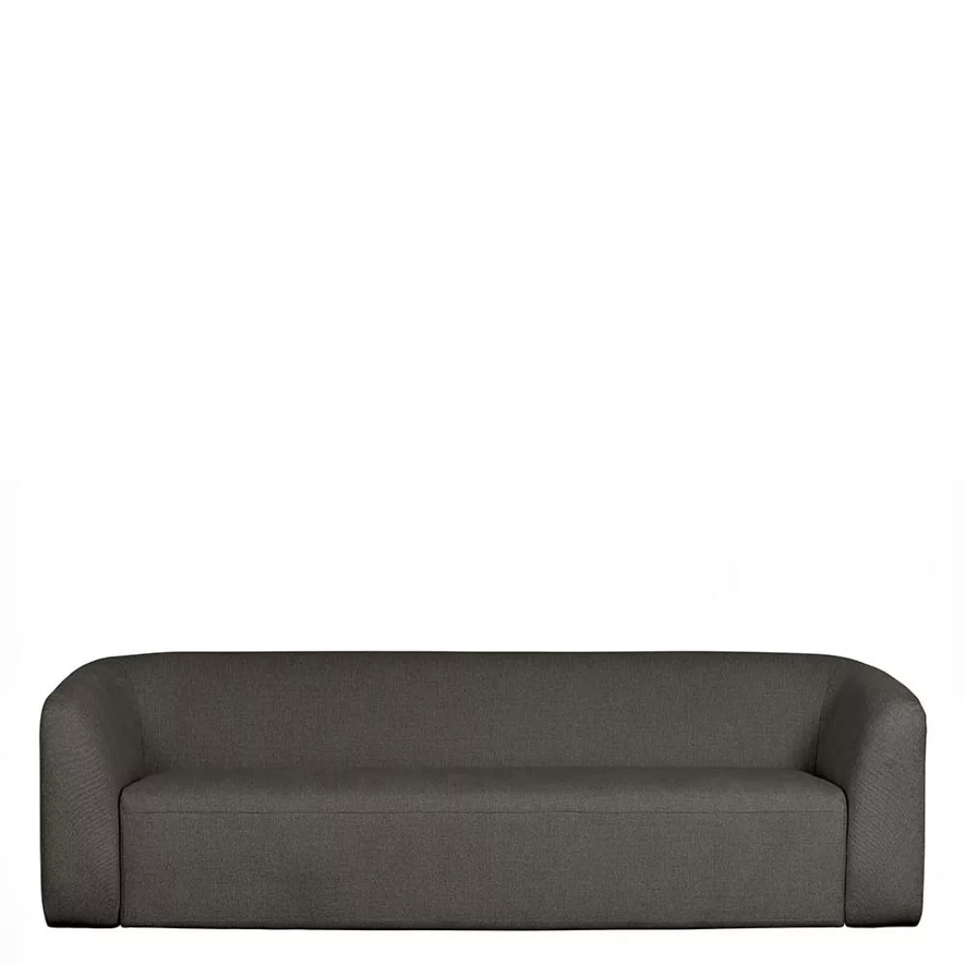 Dreier Sofa Skandi Stil in Schwarzgrau Chenillegewebe günstig online kaufen