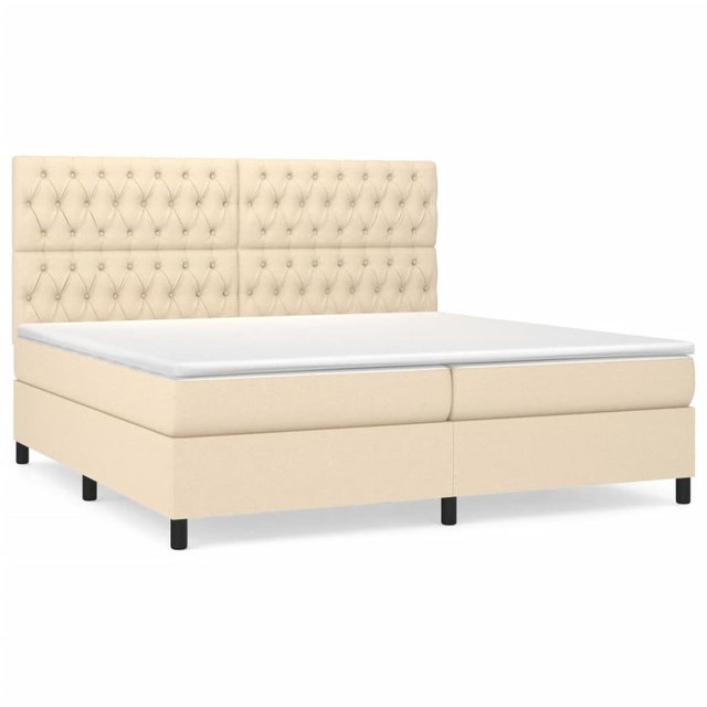 vidaXL Boxspringbett Boxspringbett mit Matratze Creme 200x200 cm Stoff Bett günstig online kaufen