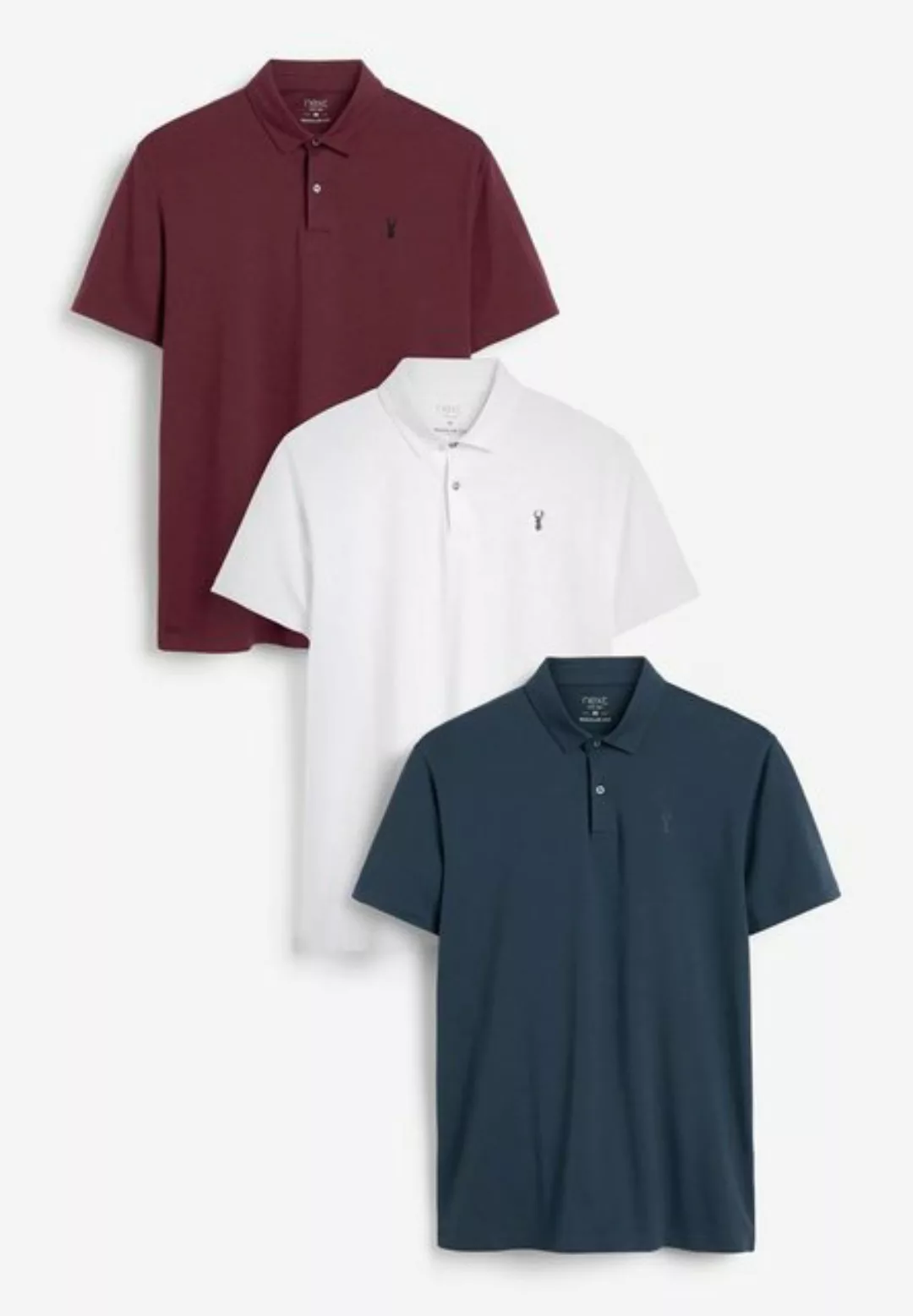 Next Poloshirt Poloshirts aus Jersey im 3er-Pack (3-tlg) günstig online kaufen