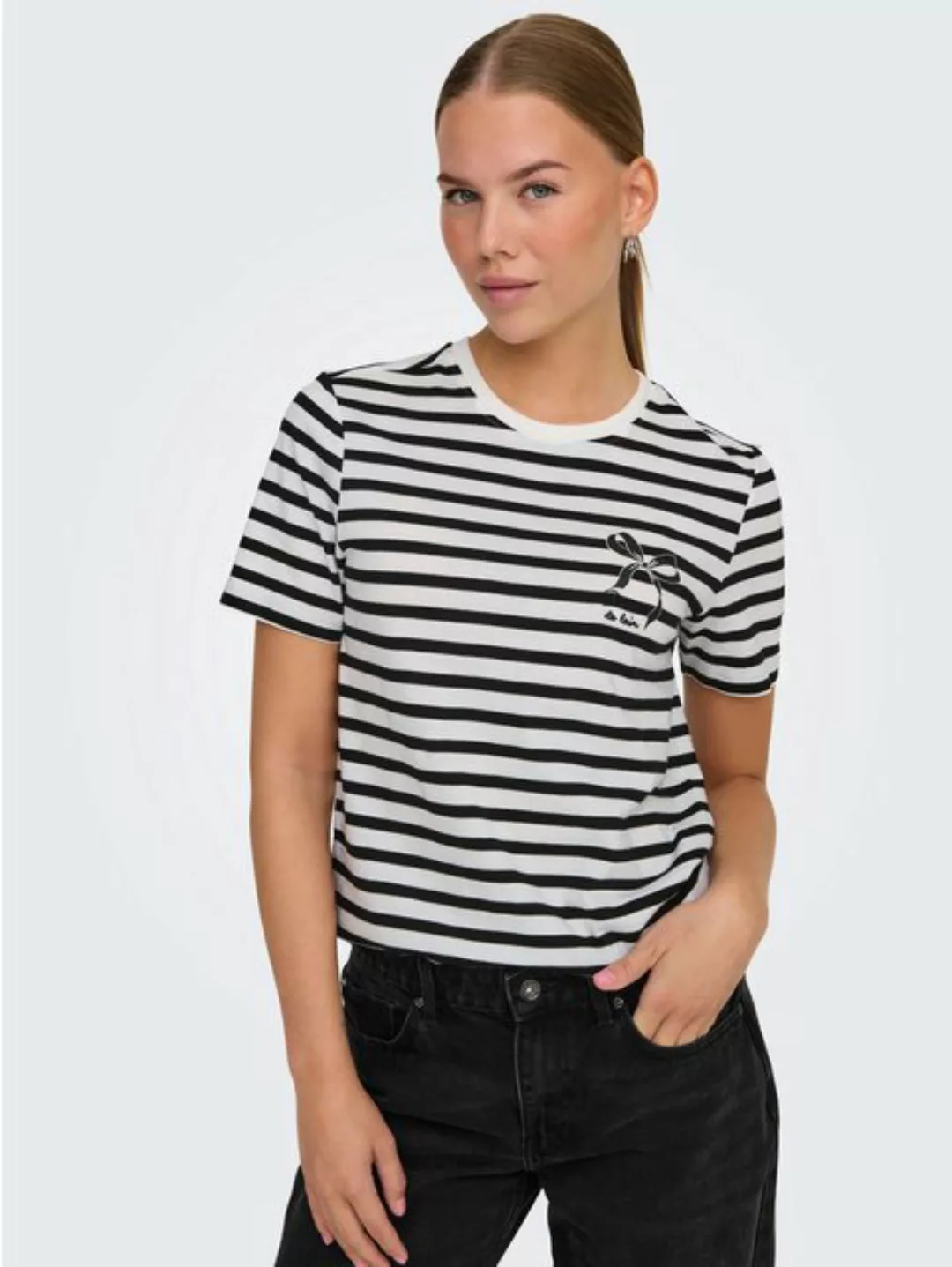 ONLY Kurzarmshirt ONLKITA LIFE REG S/S BOW TOP BOX JRS günstig online kaufen