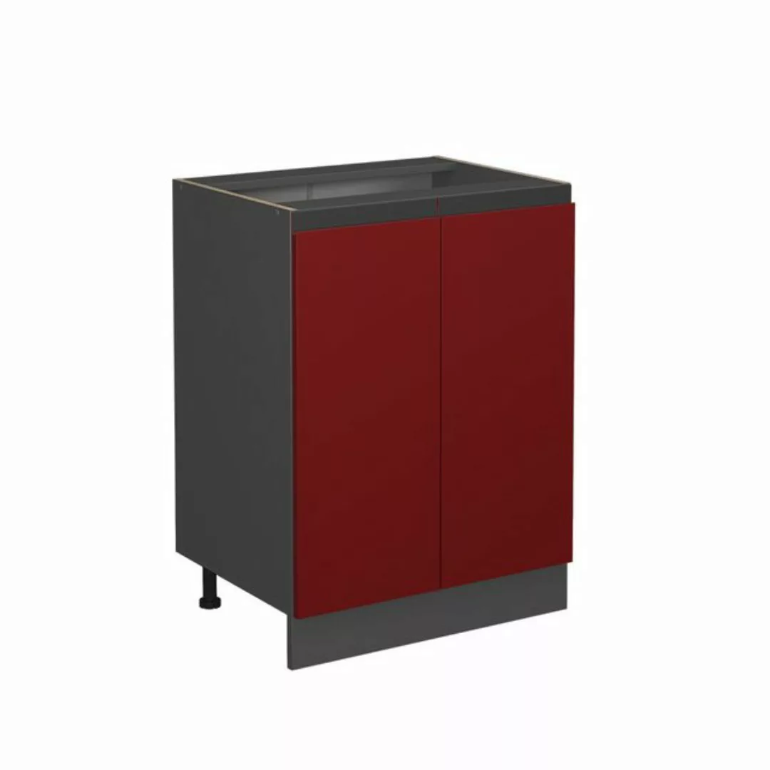 Vicco Unterschrank Küchenschrank J-Shape 60 cm Anthrazit/Rot günstig online kaufen