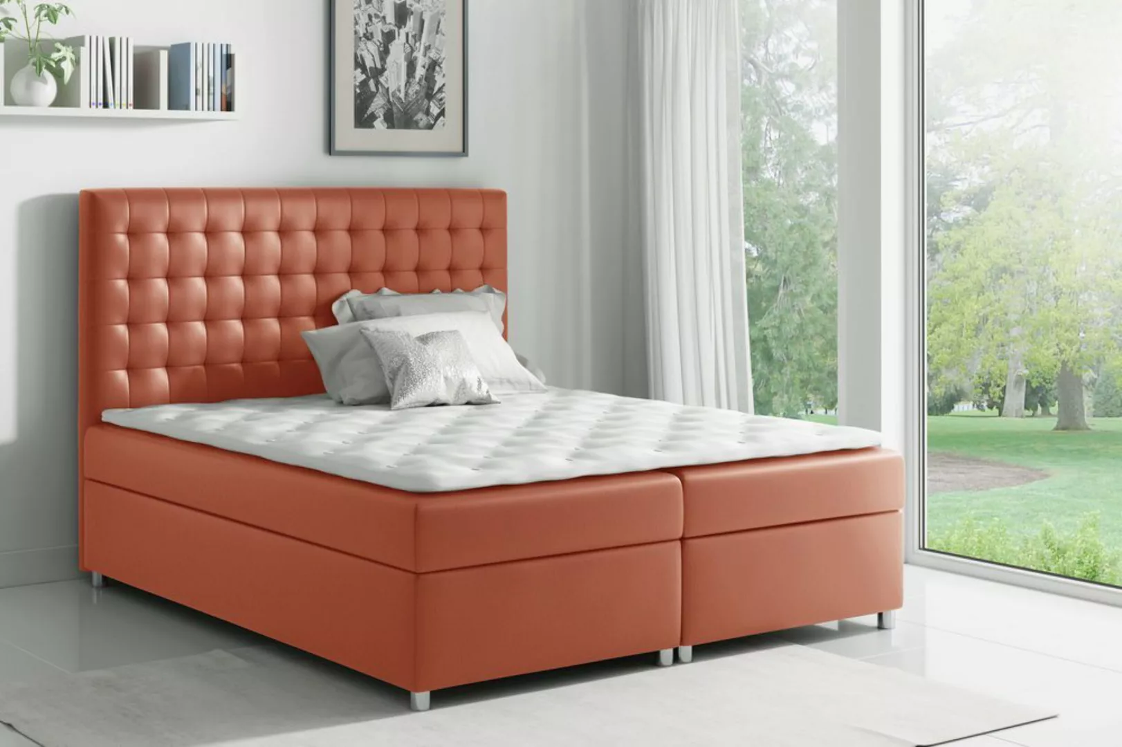 Stylefy Boxspringbett Fortuna (Schlafzimmerbett, Bett), gepolstert günstig online kaufen