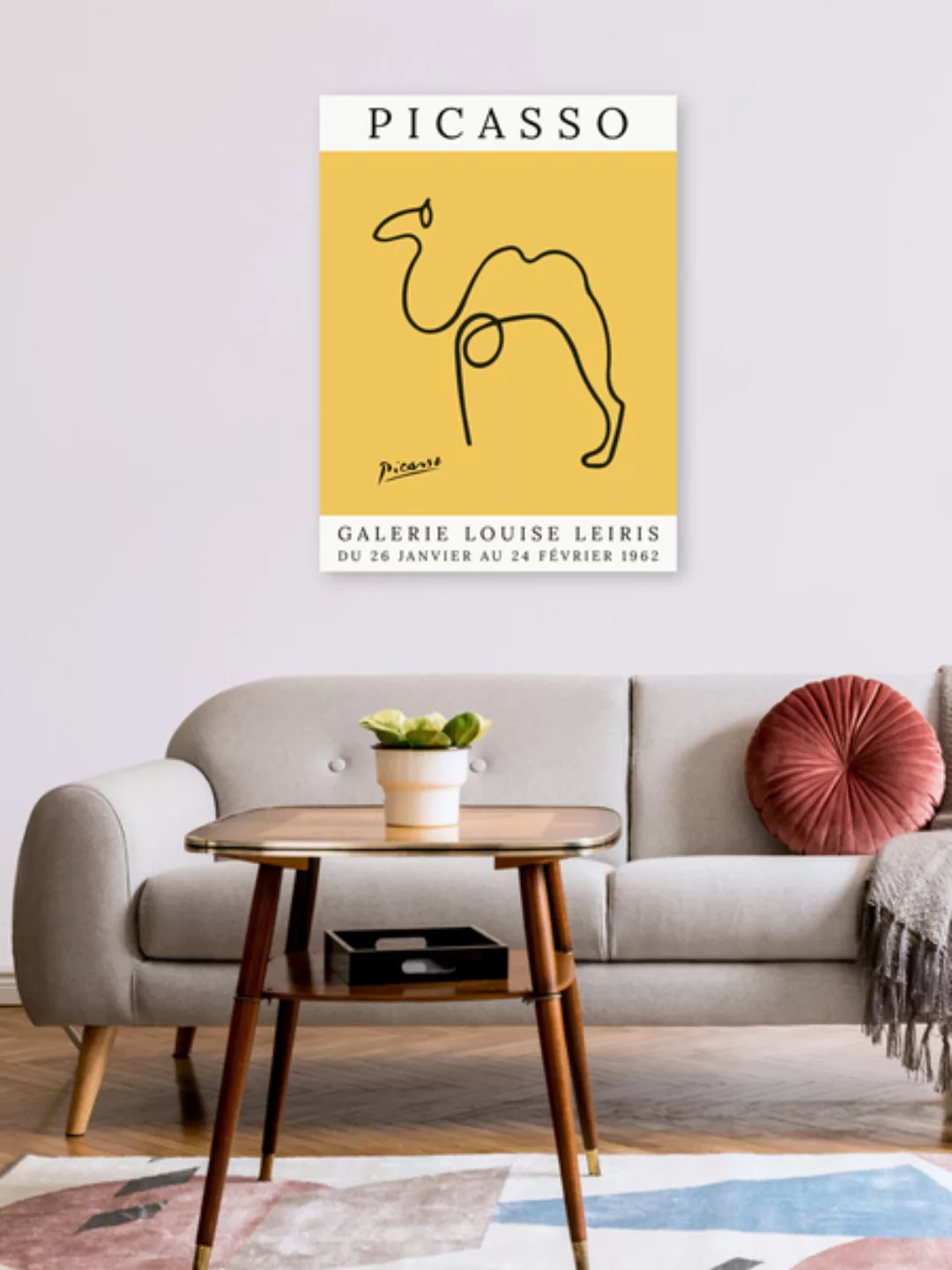 Poster / Leinwandbild - Picasso Kamel – Gelb günstig online kaufen