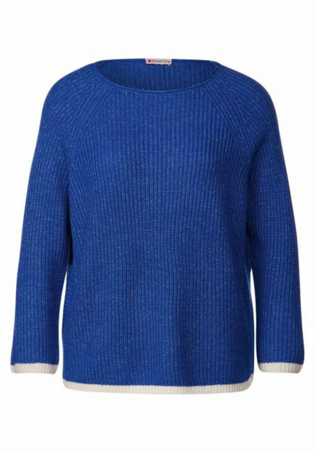 STREET ONE Sweatshirt half cardigan sweater, fresh int. gentle blue melange günstig online kaufen