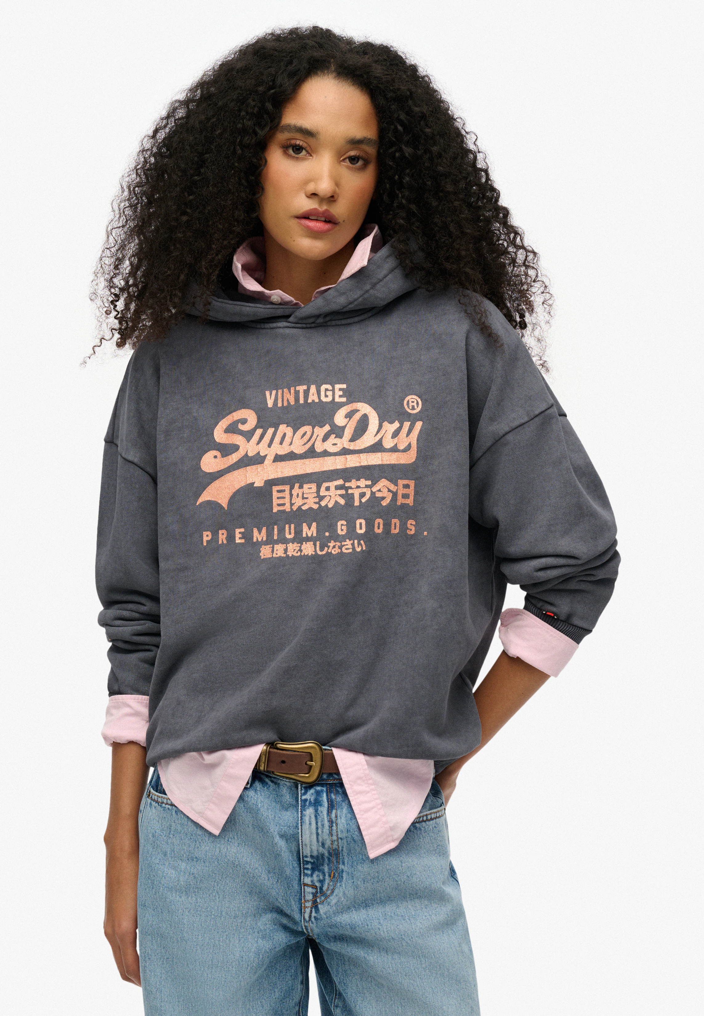 Superdry Kapuzensweatshirt "VL METALLIC RELAXED HOOD" günstig online kaufen