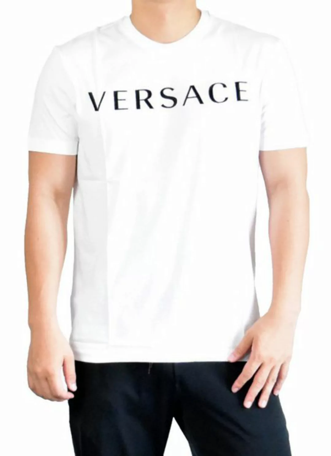 Versace T-Shirt T-Shirt C Mainline Embroidery Logo Cotton Retro Shirt Tee T günstig online kaufen
