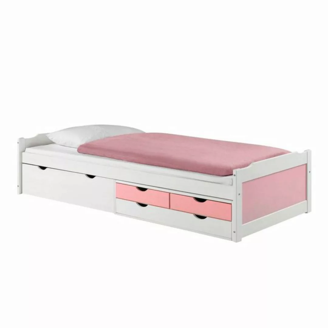 IDIMEX Funktionsbett ANDREA, Tagesbett Kinderbett weiss/rosa 90 x 200 cm (B günstig online kaufen