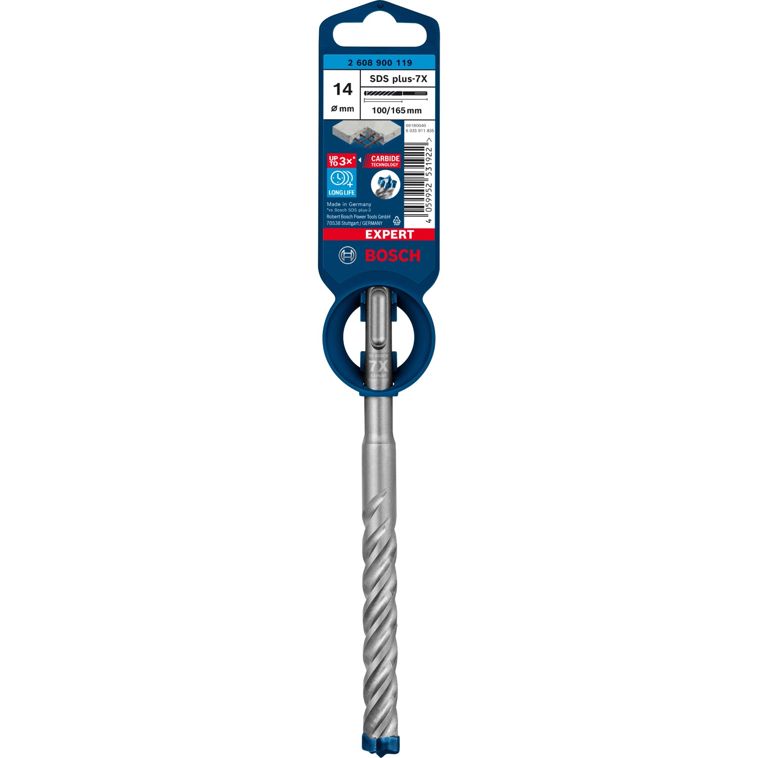 Bosch Expert Hammerbohrer SDS Plus-7X 14 mm x 100 mm x 165 mm günstig online kaufen