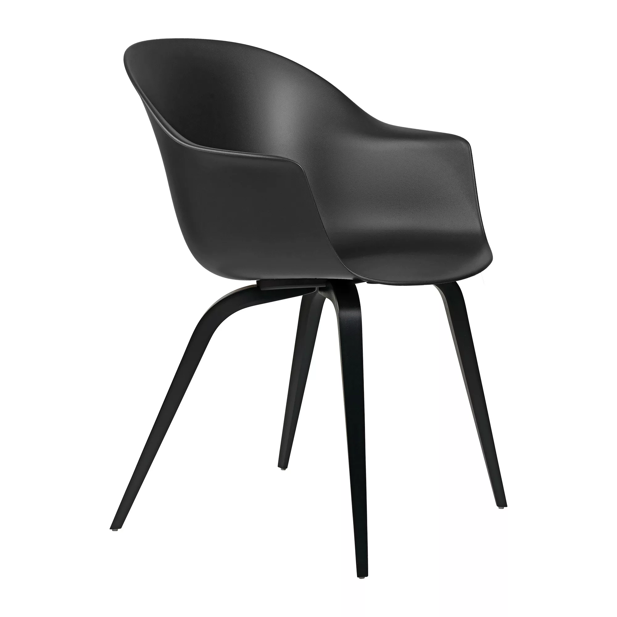 Gubi - Bat Dining Chair Gestell Buche schwarz - schwarz/Polypropylen/BxHxT günstig online kaufen