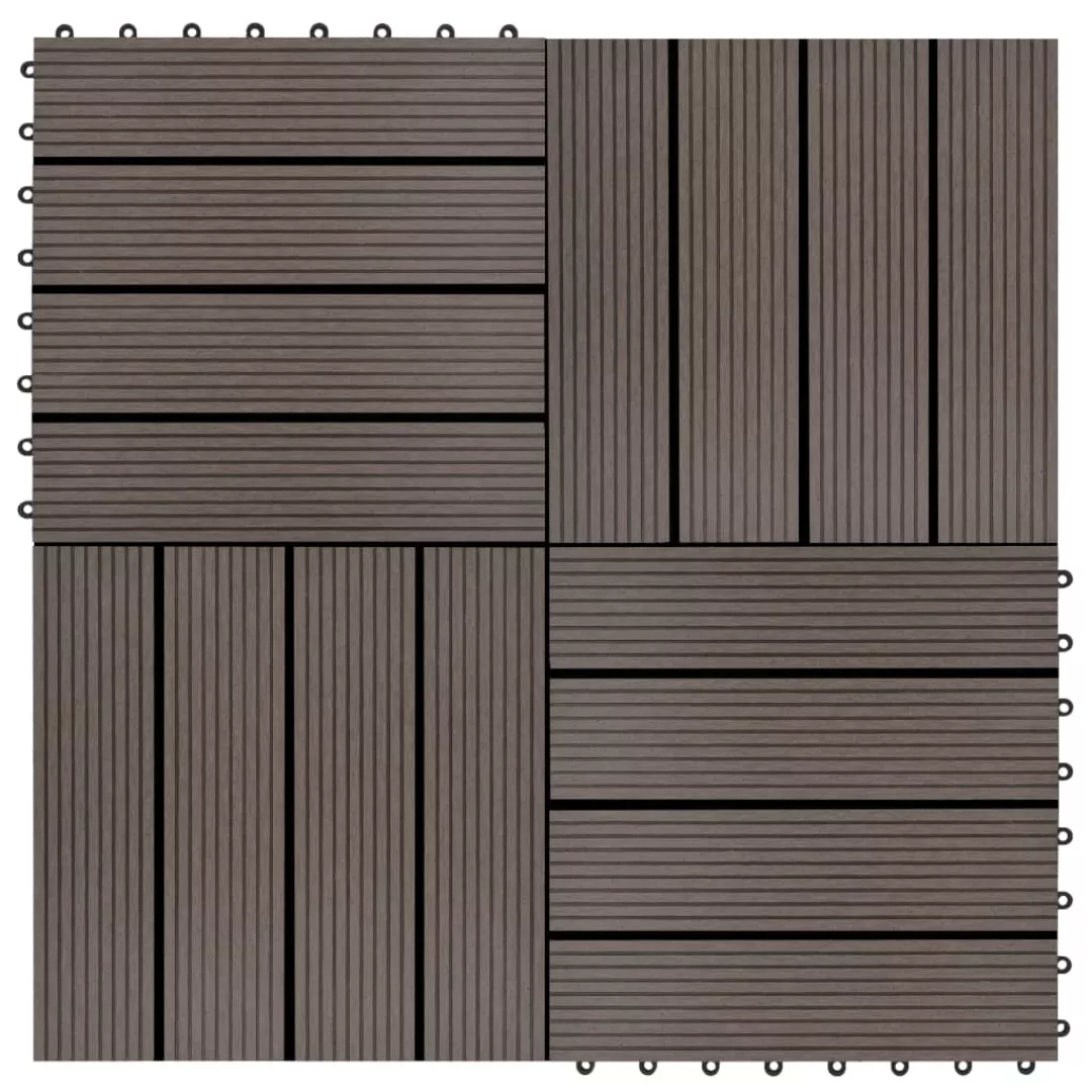 Terrassenfliesen 11 Stück Wpc 30 X 30 Cm 1 Qm Dunkelbraun günstig online kaufen