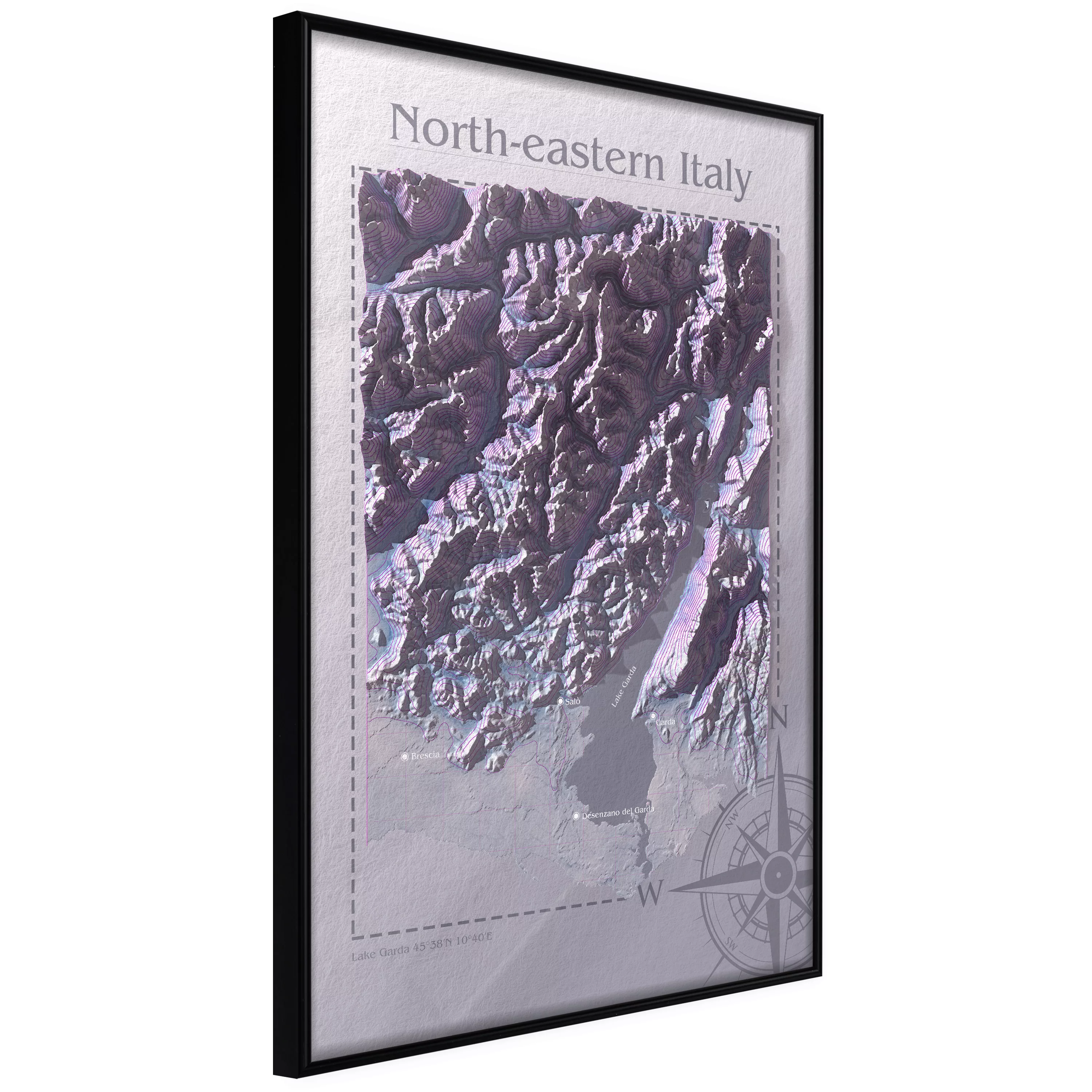 Poster - Raised Relief Map: North-eastern Italy günstig online kaufen