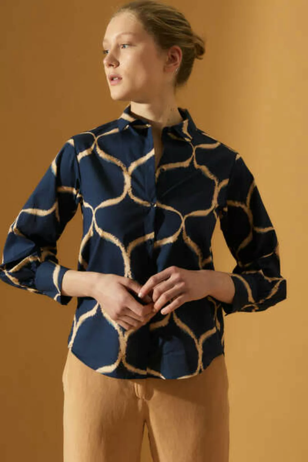 Damen Hemdbluse Aus Biobaumwolle Mit Alloverprint "Orient", Farbe Orient Ni günstig online kaufen