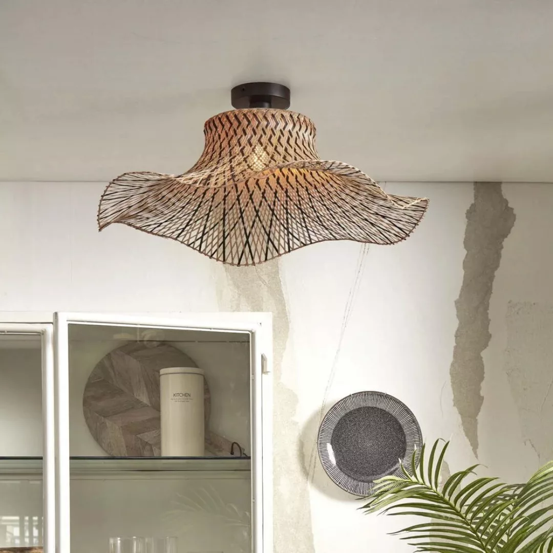 GOOD & MOJO Ibiza Deckenlampe Ø 65cm natur/schwarz günstig online kaufen