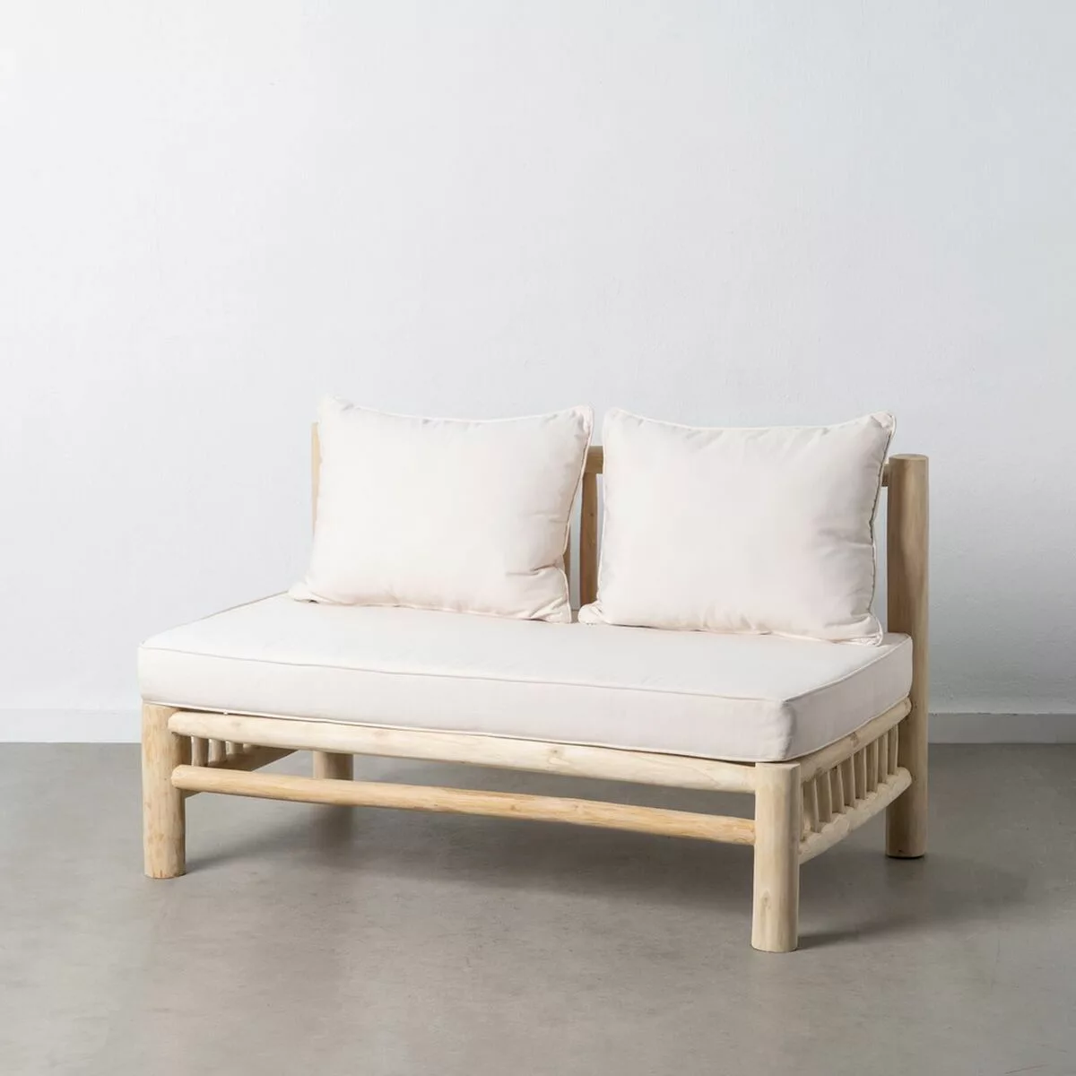 Zweisitzer-sofa Akar 131 X 80 X 77,5 Cm Teakholz günstig online kaufen