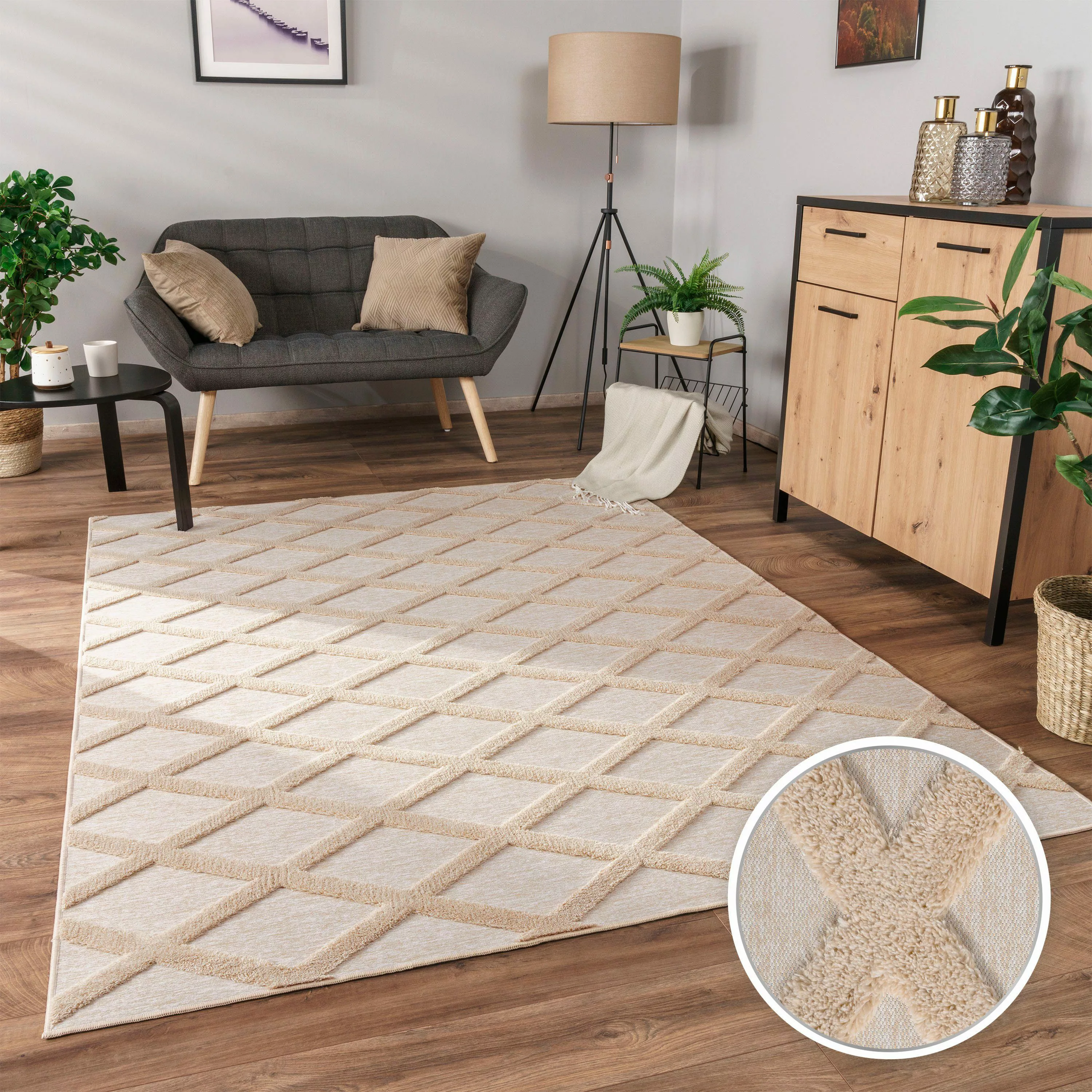 Paco Home Teppich »Utrecht 642«, rechteckig, 4 mm Höhe, Kurzflor, Uni Farbe günstig online kaufen