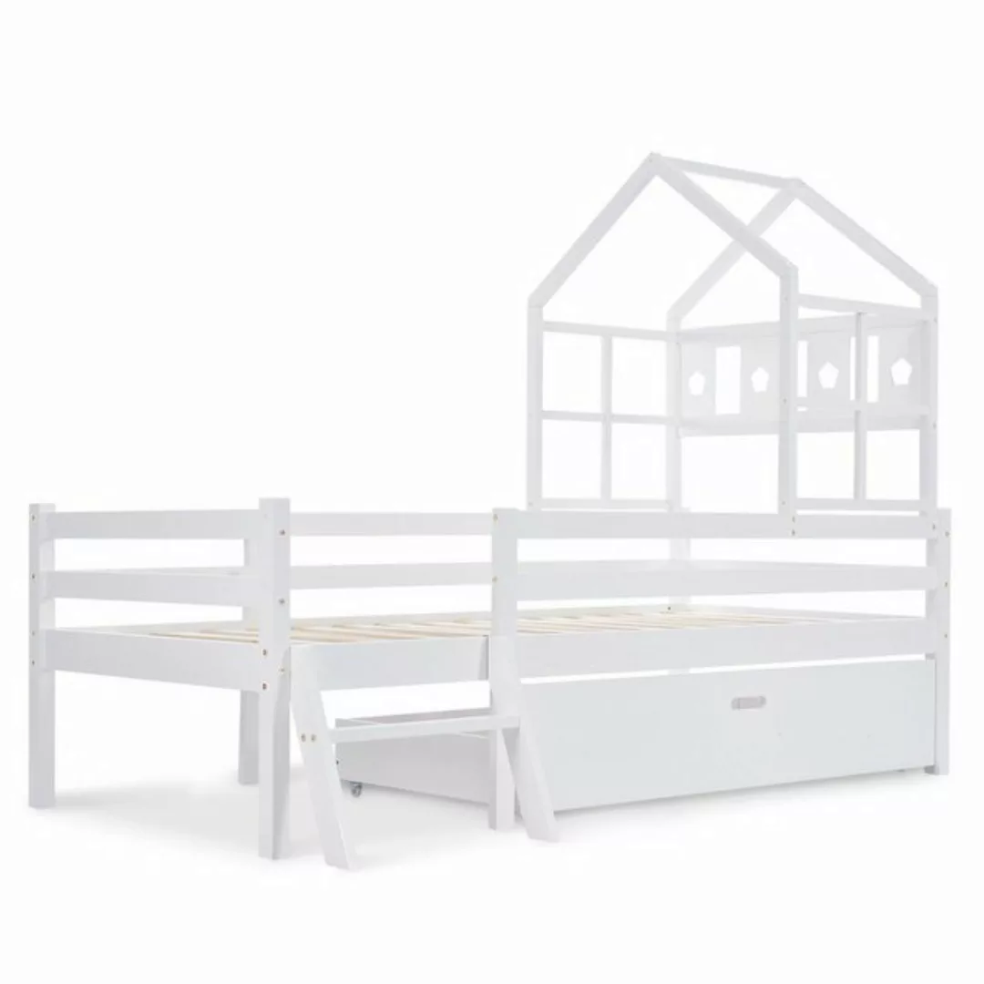 Gotagee Kinderbett Hausbett Leiter Schubladen Einzelbett Hochbett 90x200cm günstig online kaufen