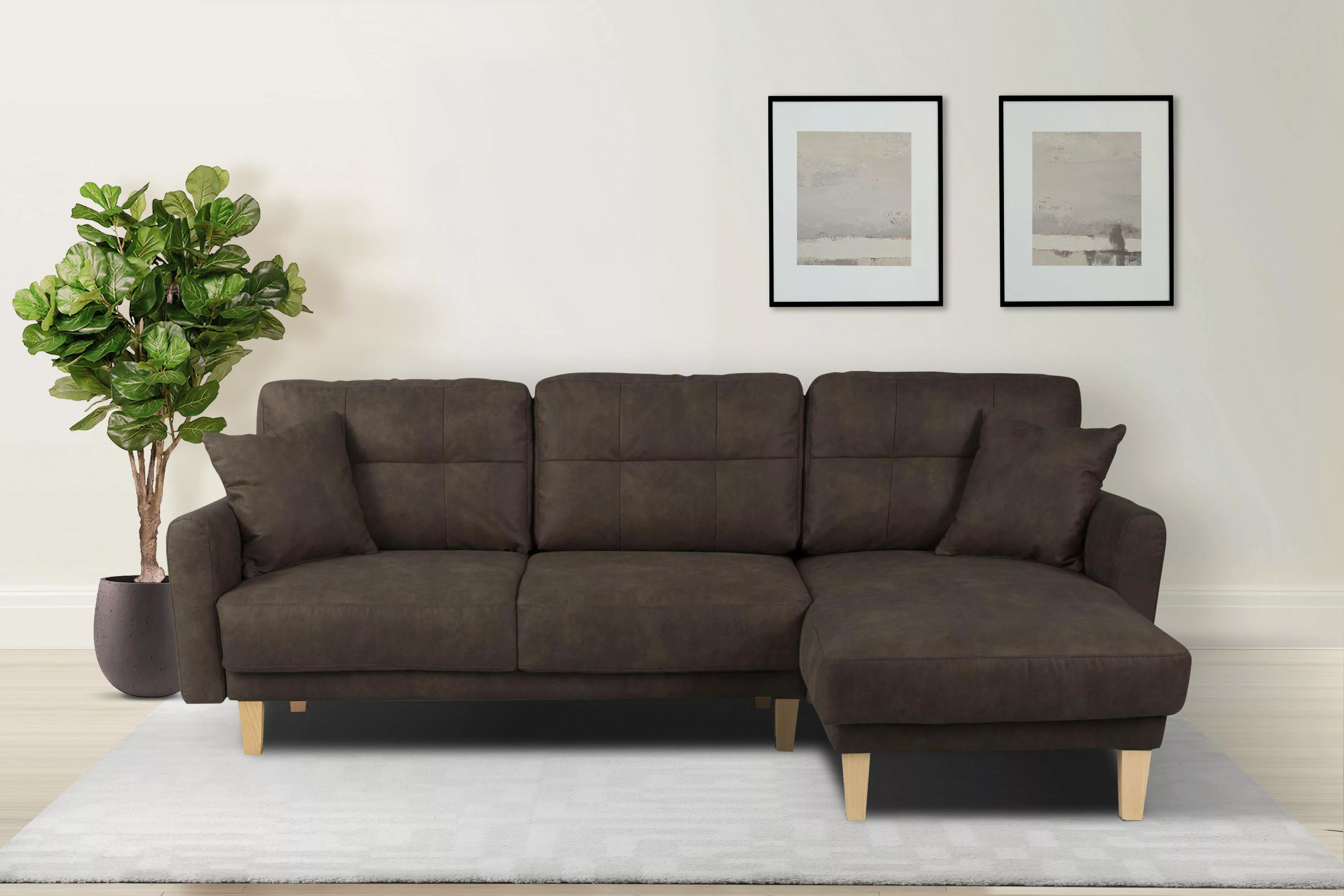 Home affaire Ecksofa "TRIPLO optionale Schlafsofa mit Bettkasten, Maße B/T/ günstig online kaufen