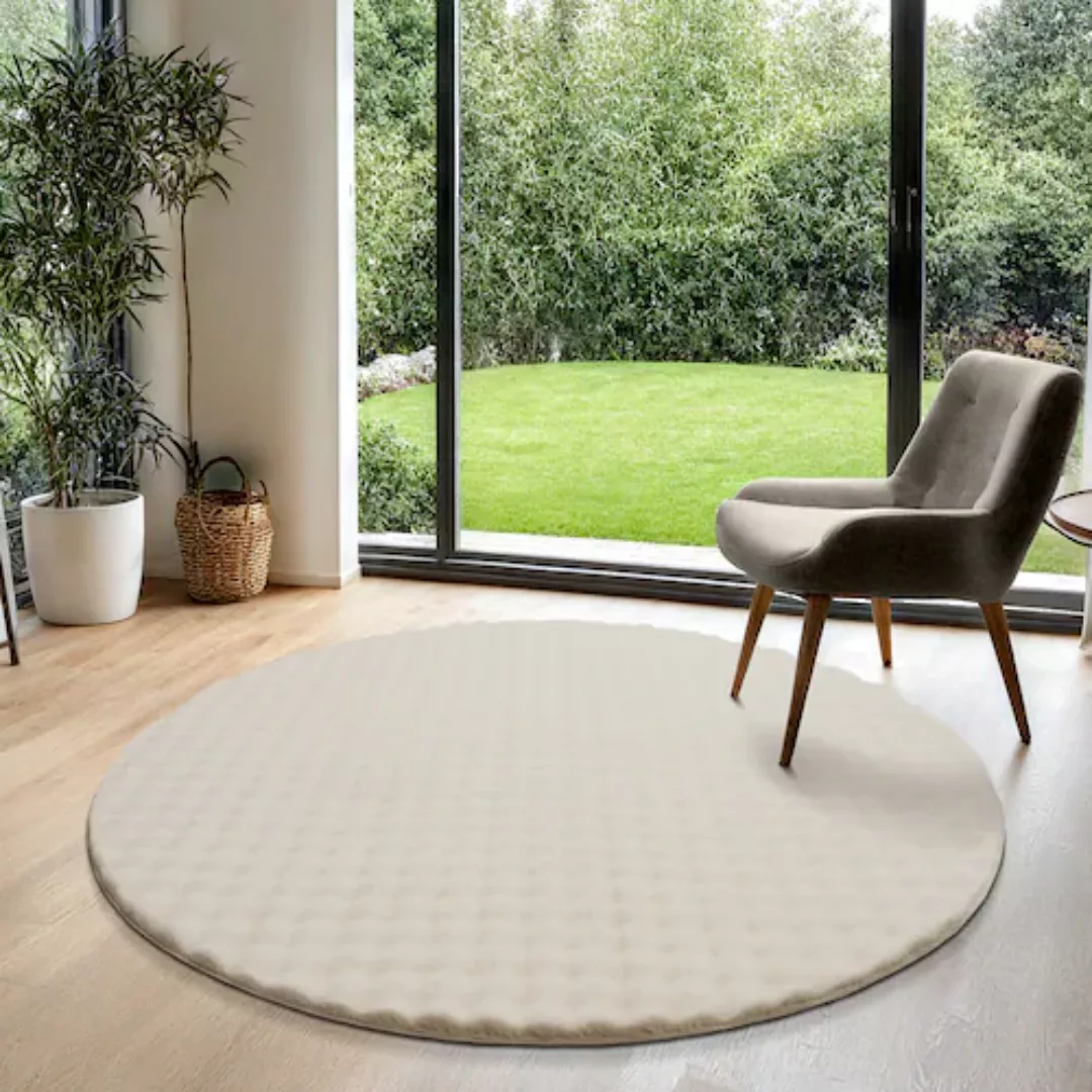 the carpet Teppich »Flow«, rund, kuscheliger Wohnzimmer Bubble Teppich günstig online kaufen