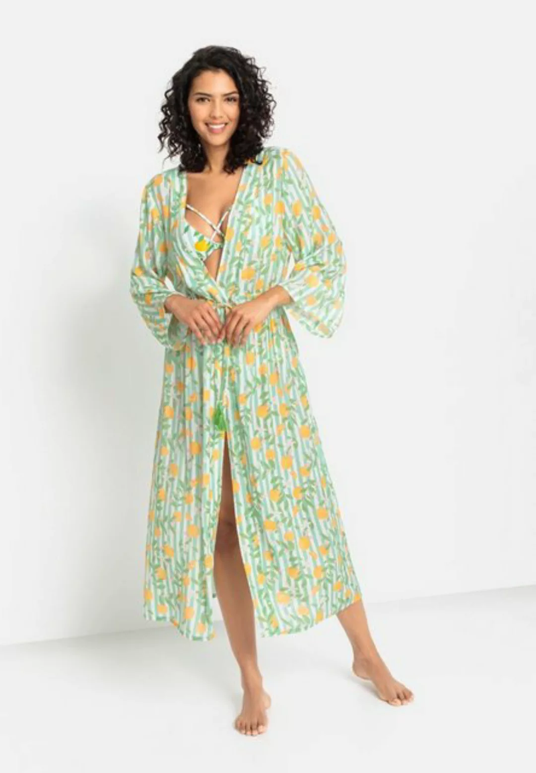 Buffalo Strandkleid im Kimono-Style mit Bindeband, langärmliges Sommerkleid günstig online kaufen