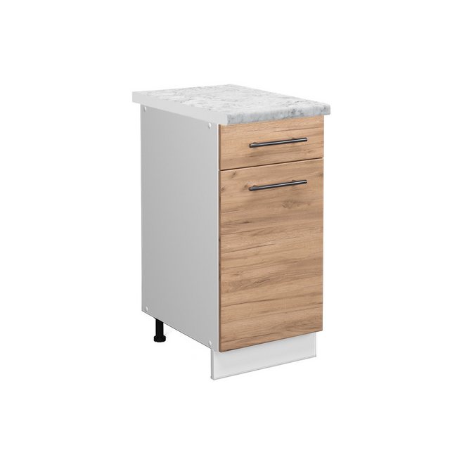 Vicco Unterschrank Fame-Line, Goldkraft Eiche/Weiß, 40 cm, AP Eiche günstig online kaufen