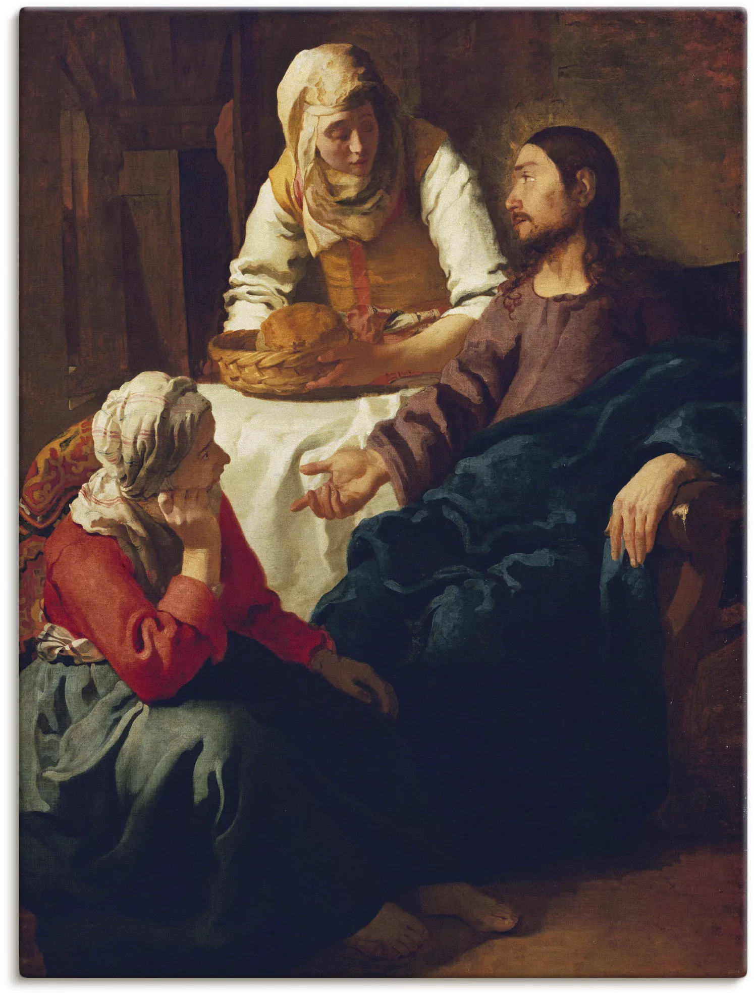 Artland Leinwandbild "Christus im Hause von Martha und Maria", Religion, (1 günstig online kaufen