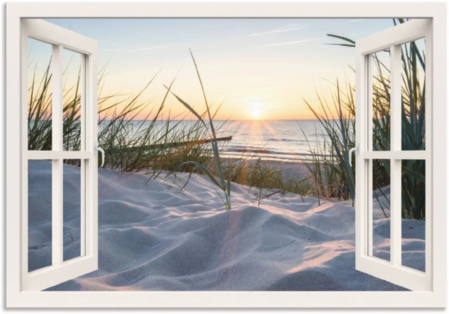 Artland Wandbild »Ostseestrand durchs Fenster«, Meer Bilder, (1 St.), als A günstig online kaufen