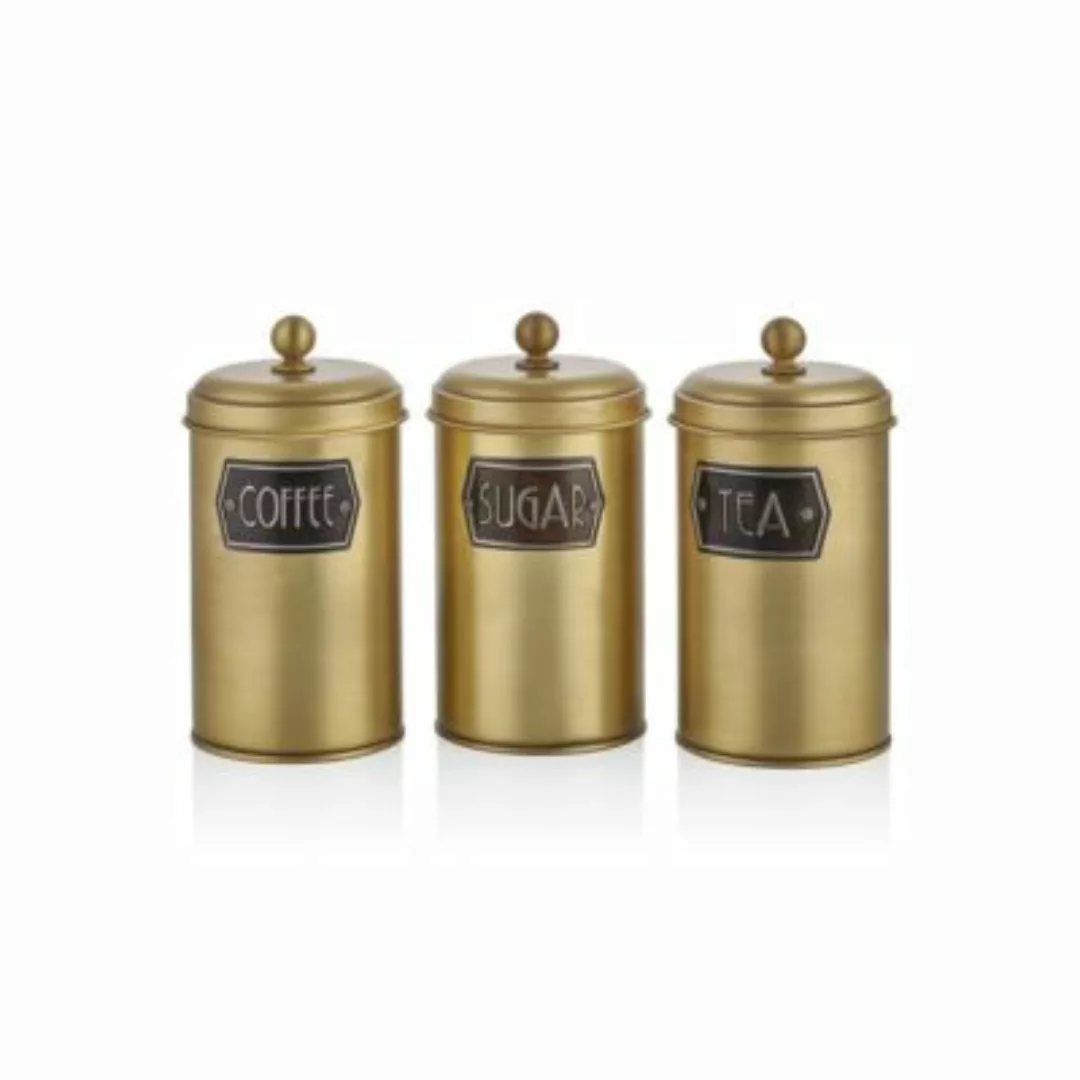 THE MIA Tee, Zucker, Kaffee Behälter - 22 x 11 x 11 cm gold günstig online kaufen