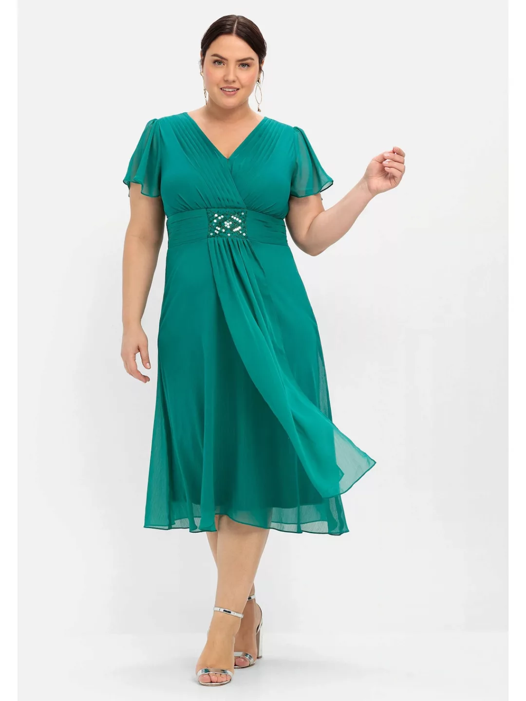 Sheego Abendkleid "Große Größen", mit Alloverdruck günstig online kaufen