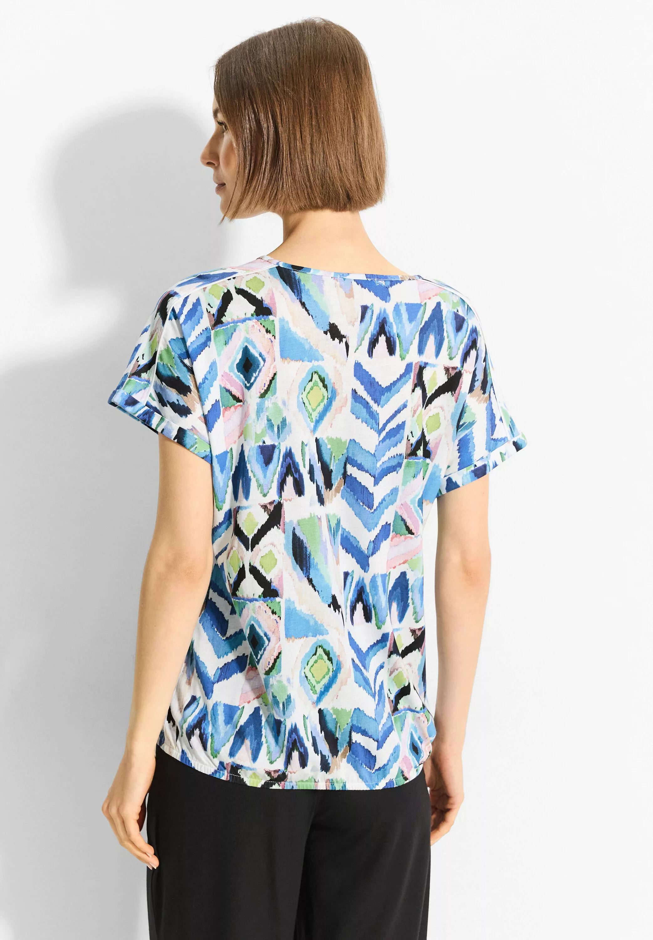Cecil Print-Shirt, mit Paspelband auf der Schulter günstig online kaufen